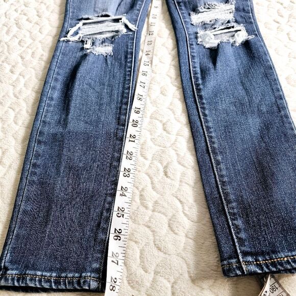 Levis 721 High Rise skinny jeans distressed denim 26 like new - Picture 5 of 7